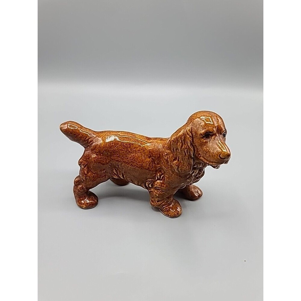 Cocker Spaniel Dog Figurine Brown Ceramic - Picture 1 of 16